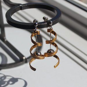 Gold and Silver tone Drop Earrings